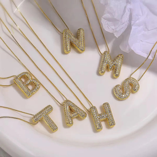 Sparkling initial necklace