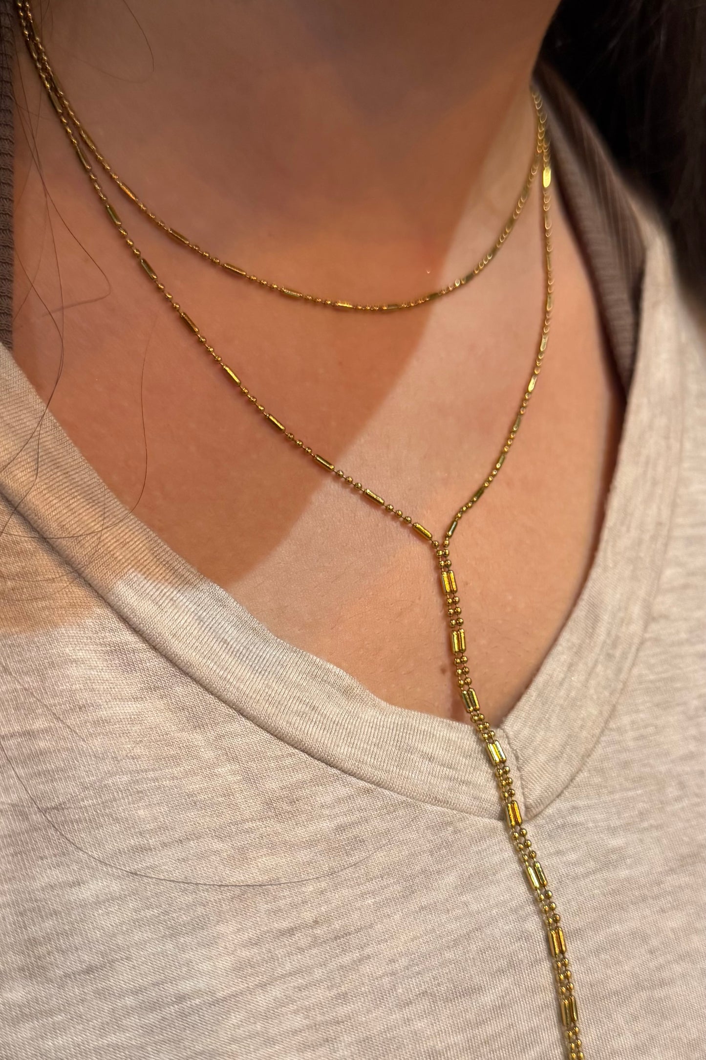 Layered Y necklace