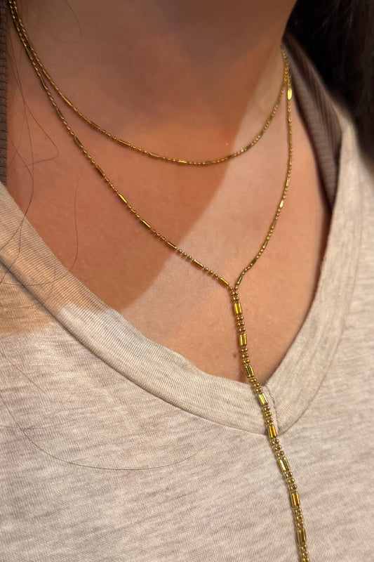 Layered Y necklace