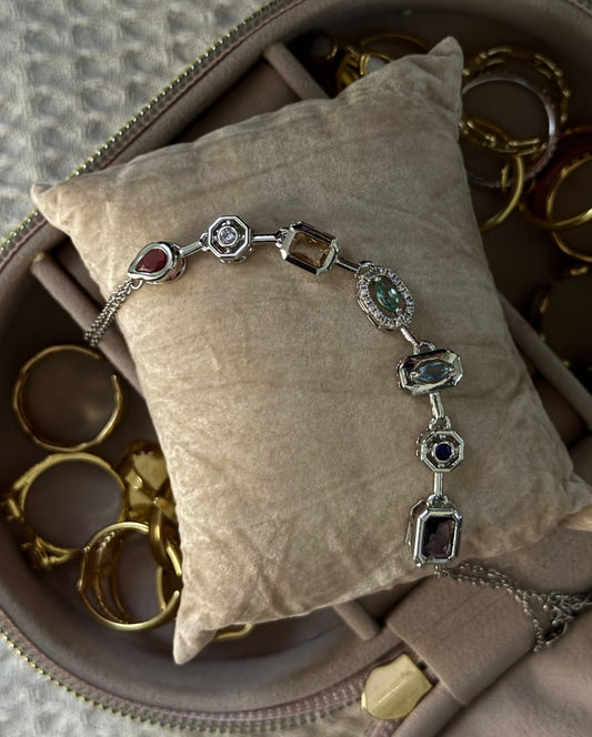 Multi-gem Hand Chain Bracelet