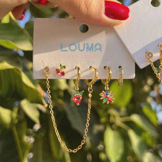 Dainty Stack Earrings 🌸🍓