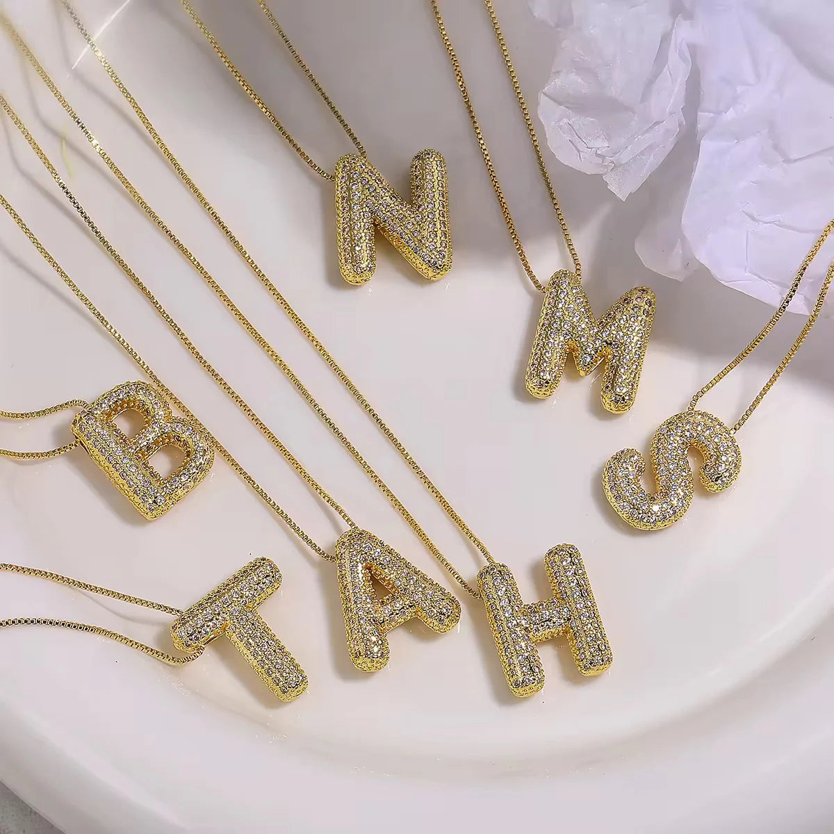 Sparkling initial necklace