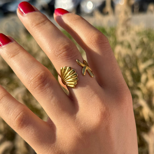 Seashell Star Ring